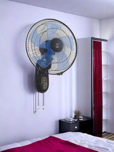 Diamond Brand 16 Inch Wall-Mounted Fan Copper Core Dual Pull Rope Iron Blade Voice Control Oscillating Fan Air Purifying Function