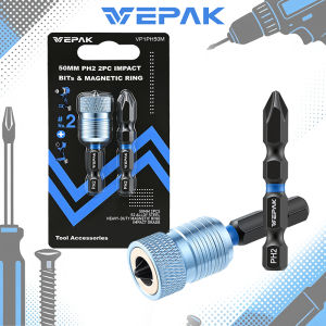 VEPAK S2 Steel PH2 Impact Bits 50mm with Magnetic Ring 1/4 Hex Shank Screwdriver Bit Kit VP1PH50M