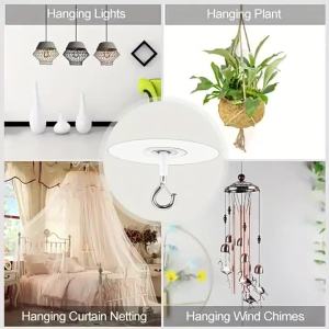 3 Móc Dính Chịu Lực Cao Dán Trần Nhà Chống Thấm Nước Móc Treo Tường Và Trần Cho Chuông Gió Bóng Bay Trang Trí Thép Carbon