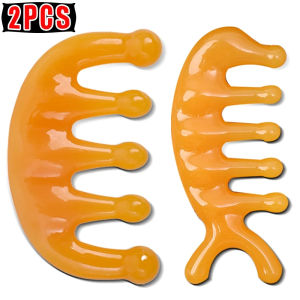 Five-tooth Meridian Massage Comb Soothe The Nerves Head Therapy Portable Small Resin Combs Big Teeth Head Massage Comb Tools