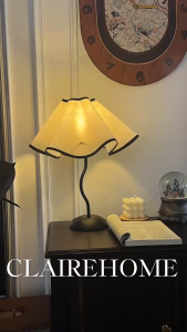 Eyre Lampu Payung Kelopak Nuansa Premium Lampu Meja Antik Minimalis Lampu Malam Lampu Kamar Tidur Pencahayaan Sekitar Tempat Tidur