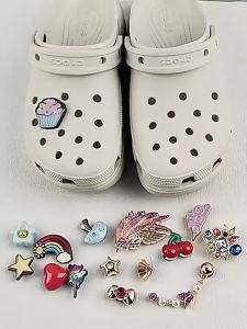 Metal jibbitz cross Cherry Heart Rainbow New Style metal Shoe Buckle Fashion Gem Shoes Accessories