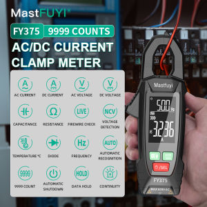 MASTFUYI Clamp Meter Digital Ampere Clamp Multimeter Electrician Tools AC/DC 9999 Counts True RMS Ohm Capacitance Measurement