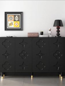 Soild Wood Sideboard Cabinet Storage Stand Drawer Storage Cabinet Sideboard Bedroom Sideboard Cabinet Storage Black TikTok Vintage Shoe Cabinet Home 储物柜