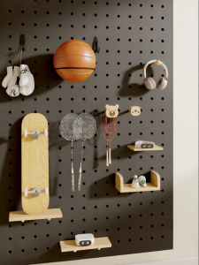 BEIQIVI | Customizable Wooden Pegboard Organizer Storage Wall Accessory Hook