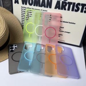 Translucent Matte PC Case For Samsung S25 Ultra S26 Plus S24 S23 Ultra Magnetic For Magsafe Wireless Charging Shockproof Cover