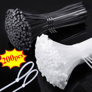 100/200pcs tự khóa nhựa dây buộc ni lông màu đen và dây cáp Trắng Tie fastening khóa Cà Vạt Zip kết thúc tốt đẹp dây đeo