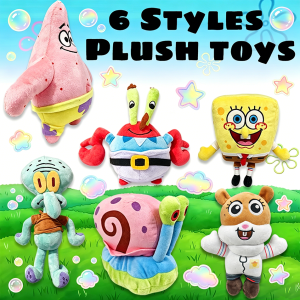 Bandai | Best Seller Anime Patrick Star Squidward Eugene H. Krabs Gary Kawaii Cartoon Stuffed Plush Toys Birthday Gift Super Cute