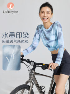 Leorrey Lightweight Breathable Chinese Style High Elastic Mesh Sports Top Womens Outdoor Cycling Yoga Activity Cover up