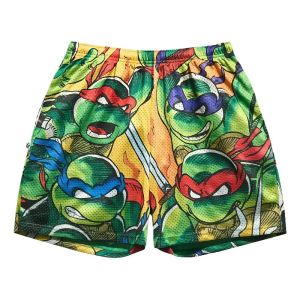 2026 Fashion New Ninja Turtles Anime Sports Adult 3D Printed Shorts Summer Quick Drying Casual Basketball Beach Shorts