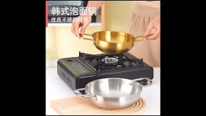 Korean Stainless Steel Cooking Pots Seafood DoubleEar Pot Fondue Ramen Noodles Pan Kitchen Mini