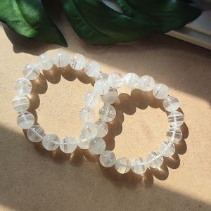 HOJB Brazilian White Phantom Crystals Thousand Layers 5A Beads Bracelet 12.5-13mm 聚寳軒优质巴西白幽灵水晶"千层塔"5A圆珠手串12.5-13mm