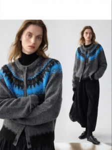 epoque de rueen | Nordic Islands Wool & Alpaca Blend Color Block Pattern Sweater