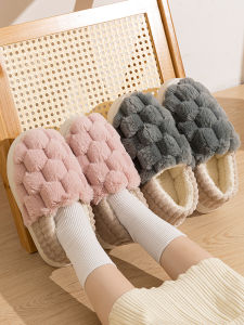 Warm Cotton Slippers for Men And Women Indoor Home Use Couples Thermal Plush Covered Heel Moon Shoe Cotton Shoes for Home Use