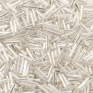 10g/lot Silver Filled Glass Tube Beads Rice Beads Seed Beads Loose Spacer Beads Jewelry Making DIY Necklace Accessories