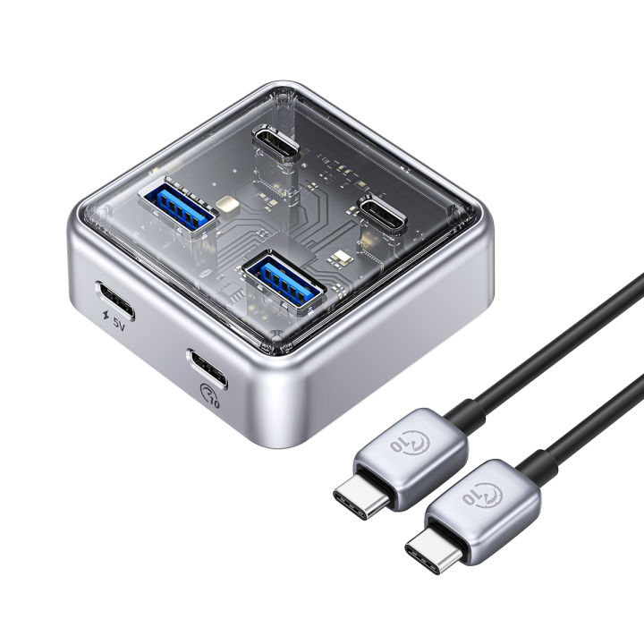 ORICO kim loại trong suốt Hub USB 10gbps với 4USB 2 loại C usb3.2 Bộ ...