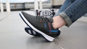 Alikesman Mens Fashion Leather Casual Sneakers Sports Running Shoes Sapatos Femininos Zapatos De Hombre Plus Size #8001