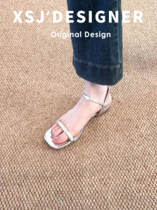 Silver Buckle Flat French Roman Sandals