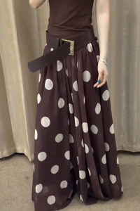MANMI | Chân Váy Maxi In Chấm Bi Elegent A-line