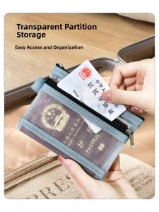 Portable Travel Passport Storage Bag Integrated Boarding Pass Money Coin Card Holder Protective Cover Personal ID Document Bag