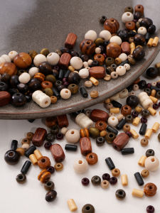 Handmade Beading Materials round Wood Beads Loose Beads Jewelry Accessories Bracelet Necklace Hairpin Weaving Cord DIY Kit