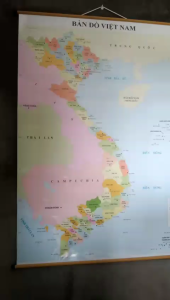 Decal Tranh Bản Đồ Việt Nam (34 tỉnh thành) sẵn keo lột dán. Size lớn nhiều kích thước lựa chọn.