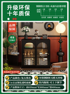 Retro Wrought Iron Bookcase Living Room Floor Bookcase For Home Storage Cabinet Bedroom Black Side Cabinet Module Units Locker