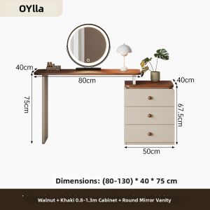 OYIla | Vintage Compact Vanity Table Nightstand Integrated Small Size