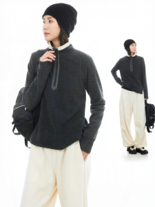 Slimming Warm Air Down Half-Zip Hoodie