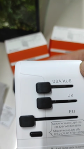 Chuyển điện áp 220V sang 110V tích hợp cổng sạc nhanh Cục chuyển nguồn HHT907A dùng cho thiết bị Nhật Mỹ Canada