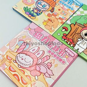 TAIYO DIY Magnetic Quiet Book Besar Labubu Karakter Buku Magnet Paper Doll Edukasi Seni Kerajinan
