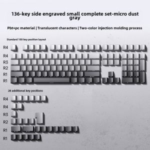 AULA | AULA Keycaps for Mechanical Keyboard 136 Keys Gradient Gray PBT Keycap Set for 60% 65% 75% 96% 98% 100% Mechanical Keyboard