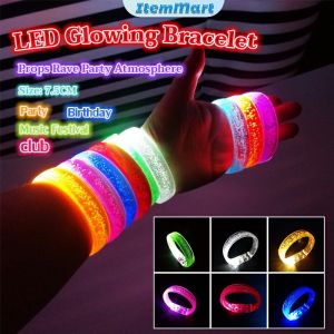 ItemMart LED Glowing Bracelet Flashing Wristband Bar Concert Cheer Props Rave Party Atmosphere