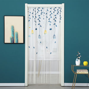 Modern Minimalist Lace Door Curtain No Punching Semi Curtain Short Partition Bedroom Bathroom Insect Proof Privacy Protection