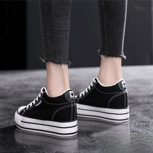 Womens Casual Canvas Shoes Spring Autumn New Style Thick Bottom Heightening Plush Flat Heel Korean Version Love Dream