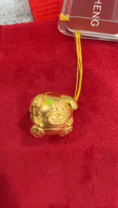 Poh Heng Jewellery 22K Guardians Of Fortune Dog Charm in Yellow Gold[Price By Weight]