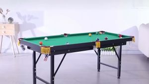 【In Stock】New Mini Billiard Table for Kids Adjustable Metal Legs Billiard Table Set with Billiards and Pole Pool Table Games Mini Billiards for Kids