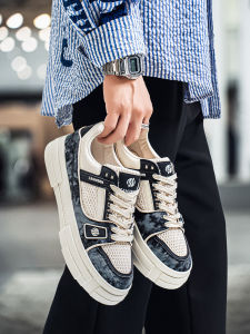 Trendy Mens Canvas Shoes Autumn Winter Casual Sports Sneakers Versatile Unique Design Dequan Shoes round Toe Rubber Outsole