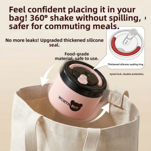 WODEBAIHUI | Cute Ceramic Thermal Insulated Portable Lunch Box