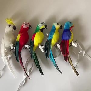 1 Pcs Artificial Parrots Bird Home Decor Simulation Birds Vividly Parrots Garden Cute Outdoor Pond Decoration