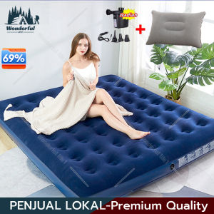 Kasur Angin Queen Biru [200cm x 180cm] / Kasur Angin Bestway / Matras beristirahat dan berkema / Kasur Camping / Kasur Tiup Air Bed Queen Size / Kasur Tidur Angin / Kasur Angin Twin / Kasur Angin Double Biru