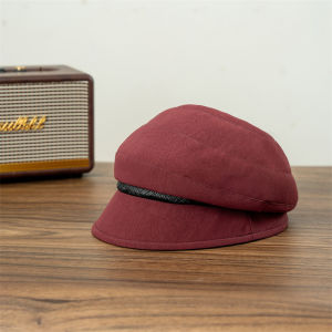 Hat Female 2024 New Fashion Trendy Retro Beret Easiest for Match Small Face Painter Cap Big Head Circumference Bucket Hat