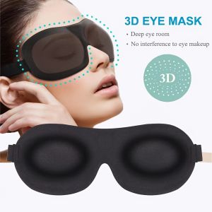 100% Light Blocking 3D Contoured Sleep Eye Mask - Ultra-Soft Skin-Friendly Breathable Cover for Rest Travel Yoga