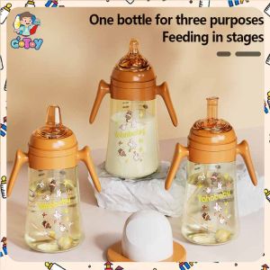 YAHABABY Baby Bottle 3-in-1 Anti-Colic 300ml BPA Free Anti-flatulence PP Material Silicone Nipple Feeding Bottle Wide Neck