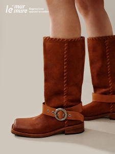 Winter New Washed Suede Handwoven Tall Boots