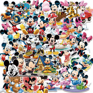 50pcs Mickey Mouse Stickers Cute Minnie Jumping Tiger Cartoon Graffiti Decals for Phone Case Stationery Fun Sealing Labels DIY Waterproof