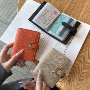 Exquisite High-End Cowhide Leather Card Holder for Women Large Capacity Driver License Mini Passport Cover Stylish European Style