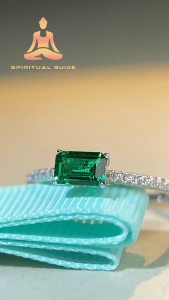 High Carbon Square Colored Diamond Ring 925 Sterling Silver Lab-grown Emerald Ring
