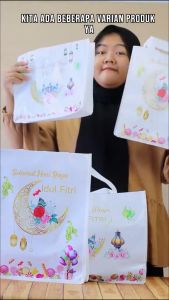 TAS HAMPERS PARCEL LEBARAN IDUL FITRI WARNA PUTIH BAHAN TEBAL SIAP KIRIM