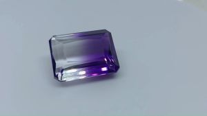 Natural Brazil Purple Yellow Color Ametrine 24.75 Cts. Emerald Cut Eye Clean Loose Gemstone